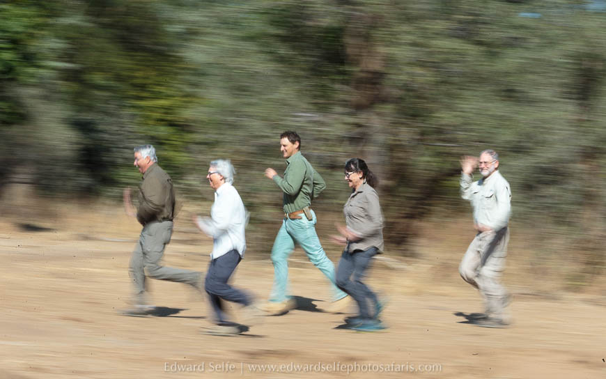 Practicing panning blur shots at tea-break on photo safari in south luangwa national park.